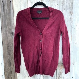 J. Crew cashmere Red Button Up Cardigan